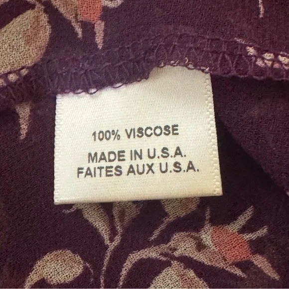 MISA Los Angeles Size M Adeli Top Off Shoulder Viscose Purple Floral Sheer Boho - Picture 11 of 12